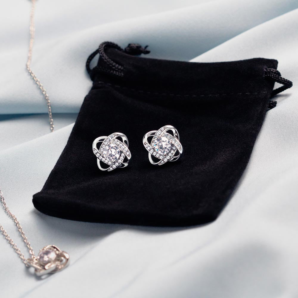 Love Knot Necklace Earring Set, To My Beautiful Soulmate, Valentine's Day - YERTIZZ.COM