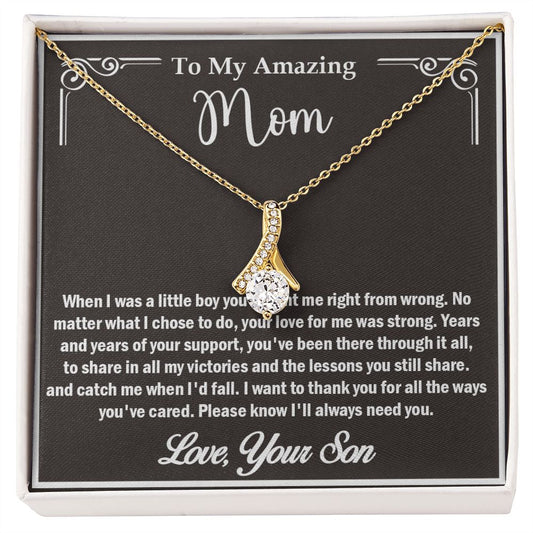 To My Amazing Mom, Love Your Son, Alluring Beauty Necklace - YERTIZZ.COM