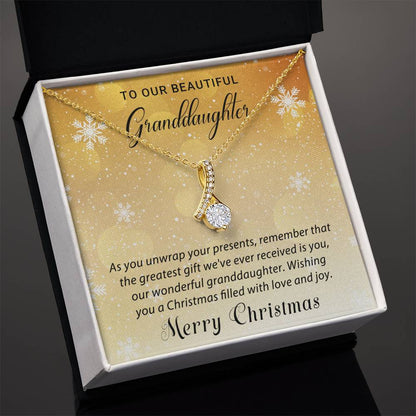 To Our Beautiful Granddaughter - Love & Joy - Christmas Gift - Alluring Beauty Necklace