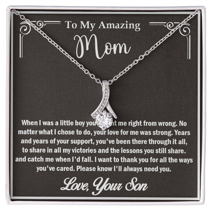 To My Amazing Mom, Love Your Son, Alluring Beauty Necklace - YERTIZZ.COM