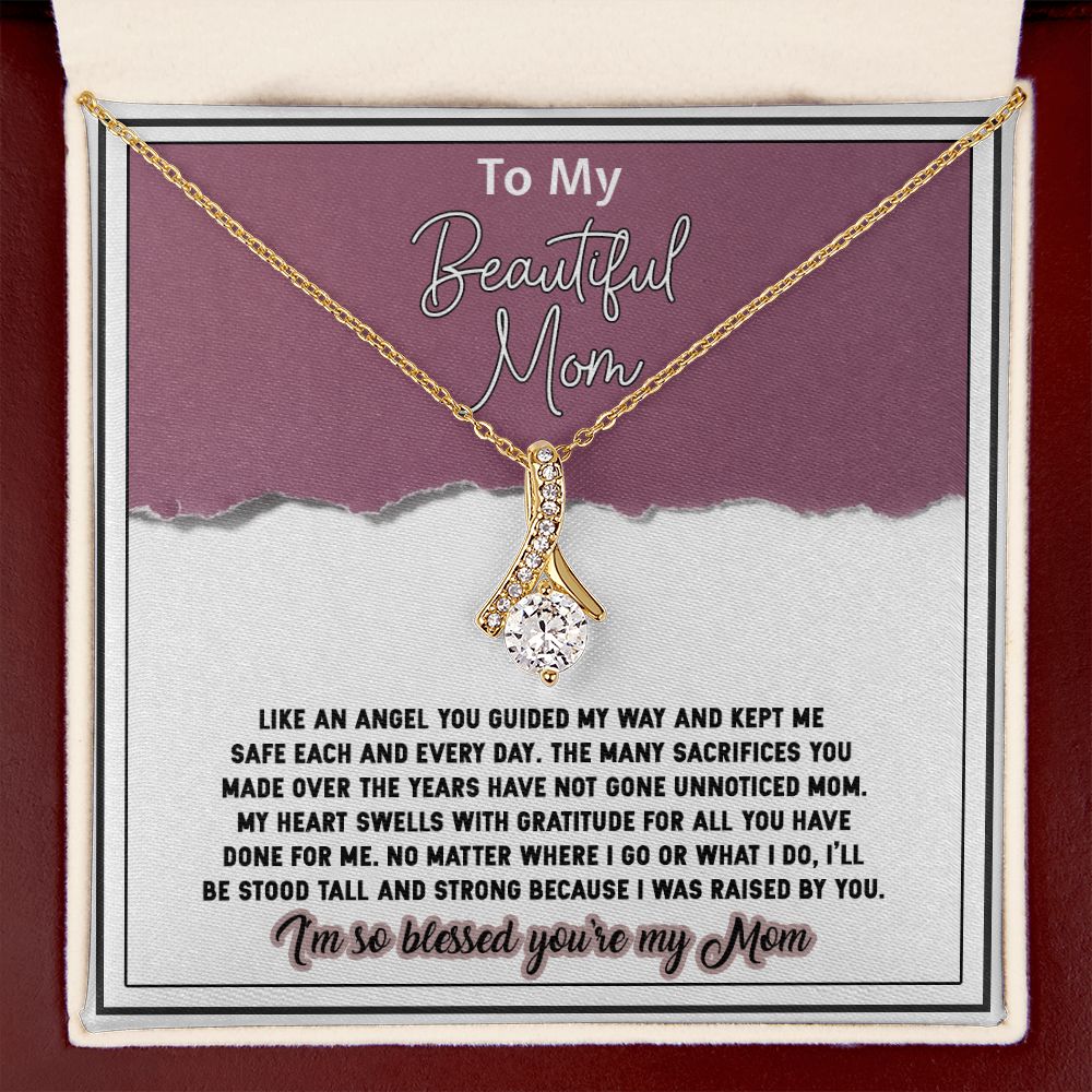 To My Beautiful Mom, Blessed You're My Mom, Alluring Beauty Necklace - YERTIZZ.COM