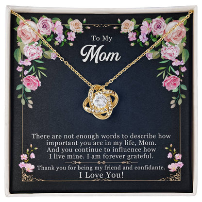 To My Mom, Thank yOU For Being My Friend -Love Knot Necklace - YERTIZZ.COM
