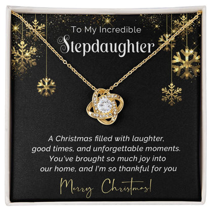 To My Incredible Stepdaughter - Thankful - Christmas gift - Love Knot Necklace