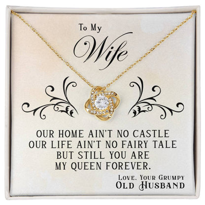 To My Wife, You Are My Queen Forever -Love Knot Necklace - YERTIZZ.COM