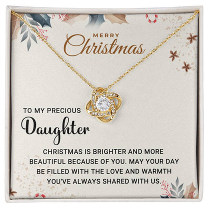 To My Precious Daughter - Wonderful - Christmas Gift - Love Knot Necklace