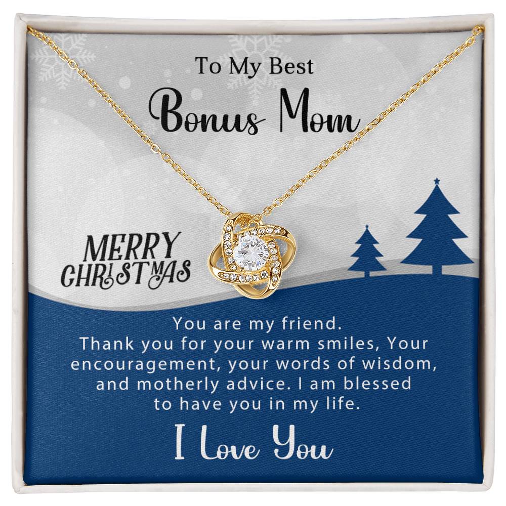 To My Bonus Mom - Christmas Gift - Love Knot Necklace