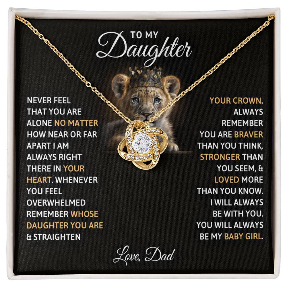 To My Daughter, You Will Always Be My Baby Girls -Love Knot Necklace - YERTIZZ.COM