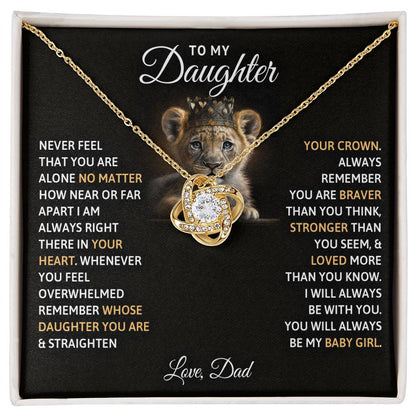 To My Daughter, You Will Always Be My Baby Girls -Love Knot Necklace - YERTIZZ.COM