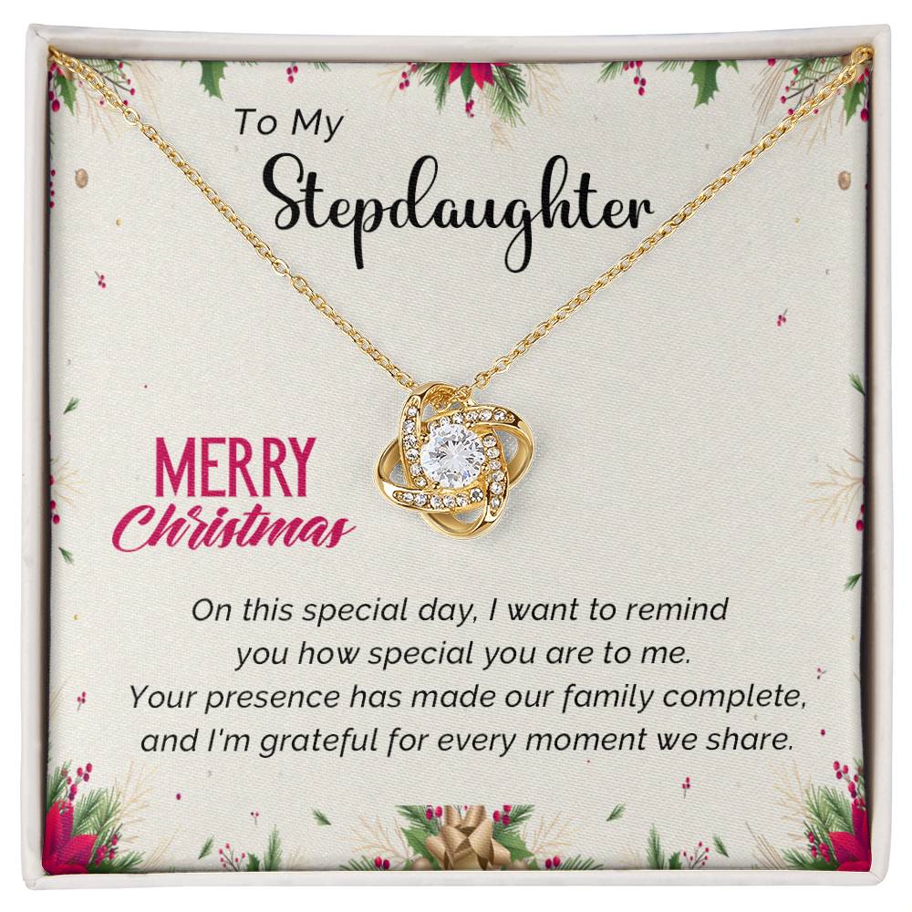 To My Stepdaughter - Grateful - Christmas Gift - Love Knot Necklace