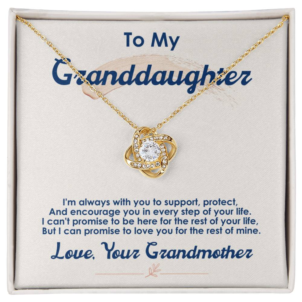 To My Granddaughter, I Love You For The Rest Of My Life -Love Knot Necklace - YERTIZZ.COM