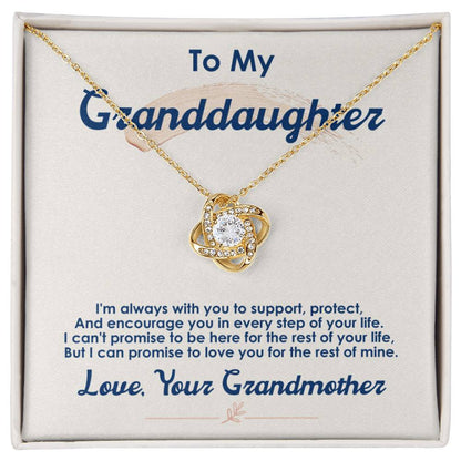 To My Granddaughter, I Love You For The Rest Of My Life -Love Knot Necklace - YERTIZZ.COM