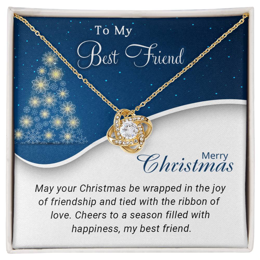 To My Best Friend - Cheers - Christmas Gift - Love Knot Necklace