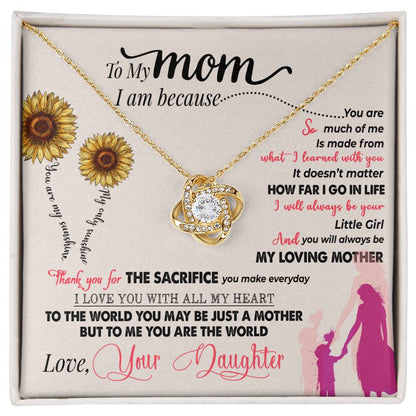 To My Mom, Thank You For Everything -Love Knot Necklace - YERTIZZ.COM