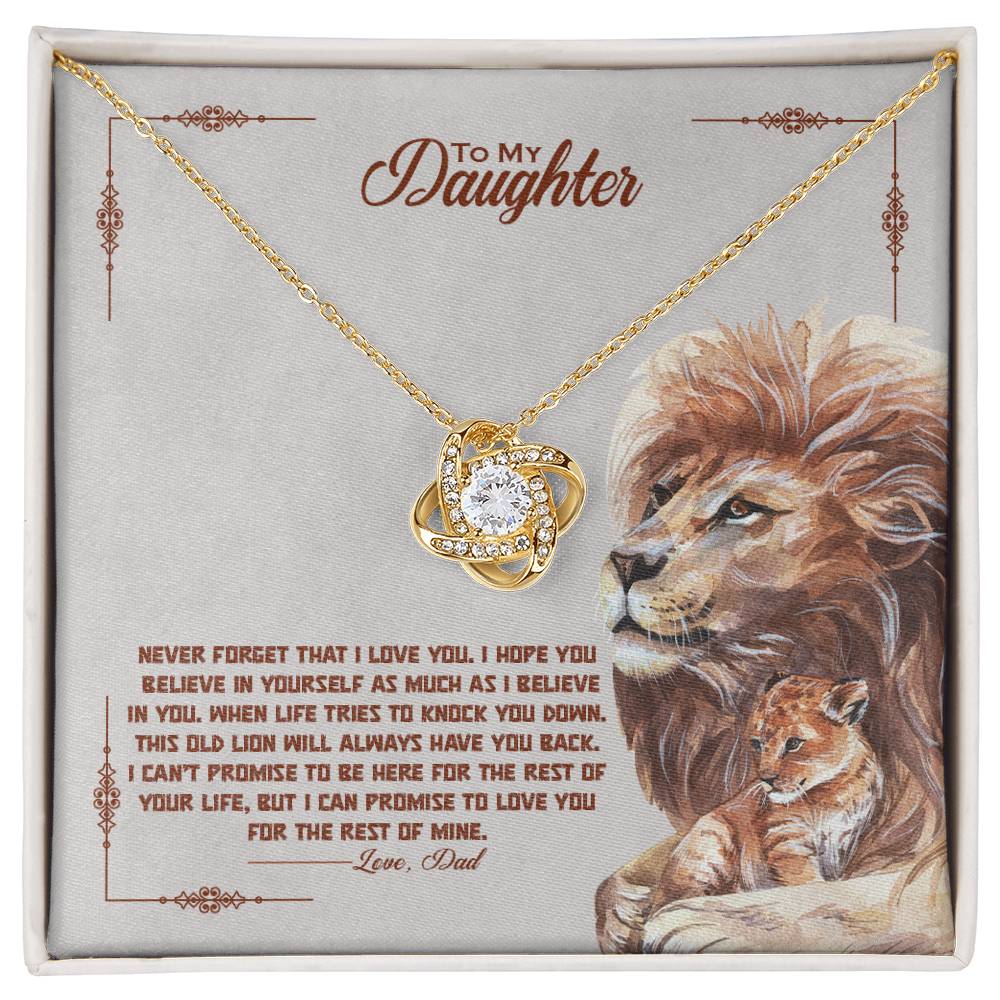 To My Beautiful Daughter, I Promise To Love You For The Rest Of My Life -Love Knot Necklace - YERTIZZ.COM