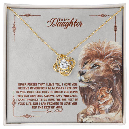 To My Beautiful Daughter, I Promise To Love You For The Rest Of My Life -Love Knot Necklace - YERTIZZ.COM