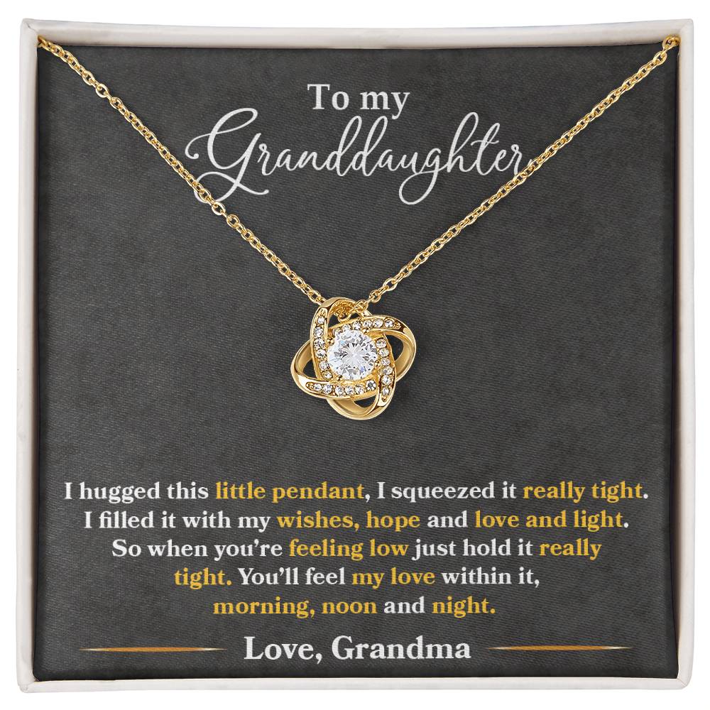 To My Granddaughter, You_ll Feel My Love Within This -Love Knot Necklace - YERTIZZ.COM