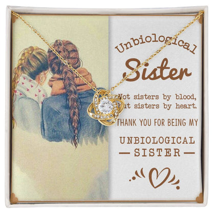 To My Unbiological Sister, Sisters By Heart -Love Knot Necklace - YERTIZZ.COM