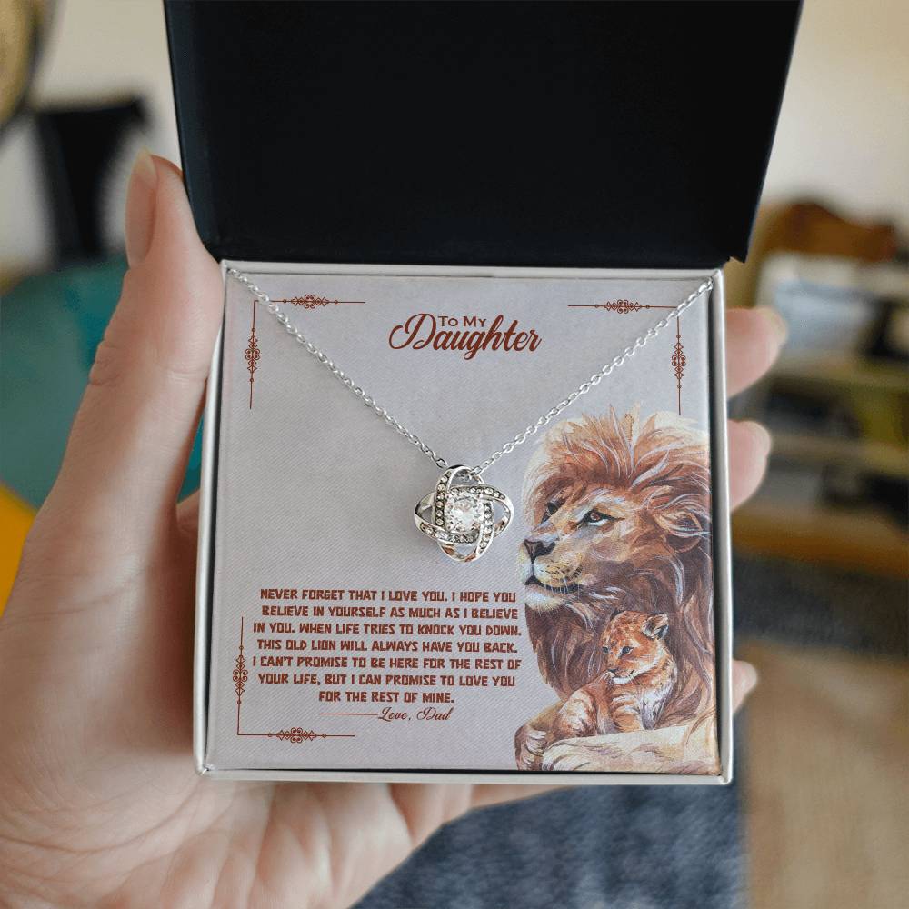 To My Beautiful Daughter, I Promise To Love You For The Rest Of My Life -Love Knot Necklace - YERTIZZ.COM