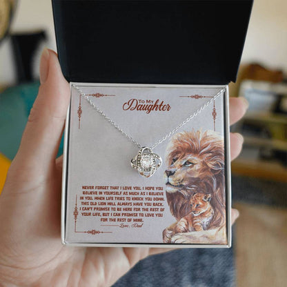 To My Beautiful Daughter, I Promise To Love You For The Rest Of My Life -Love Knot Necklace - YERTIZZ.COM