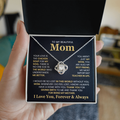 mom necklace comfort message design