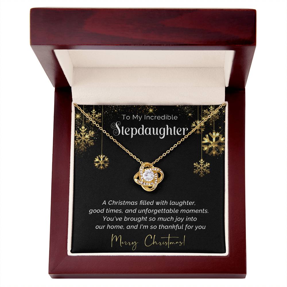 To My Incredible Stepdaughter - Thankful - Christmas gift - Love Knot Necklace