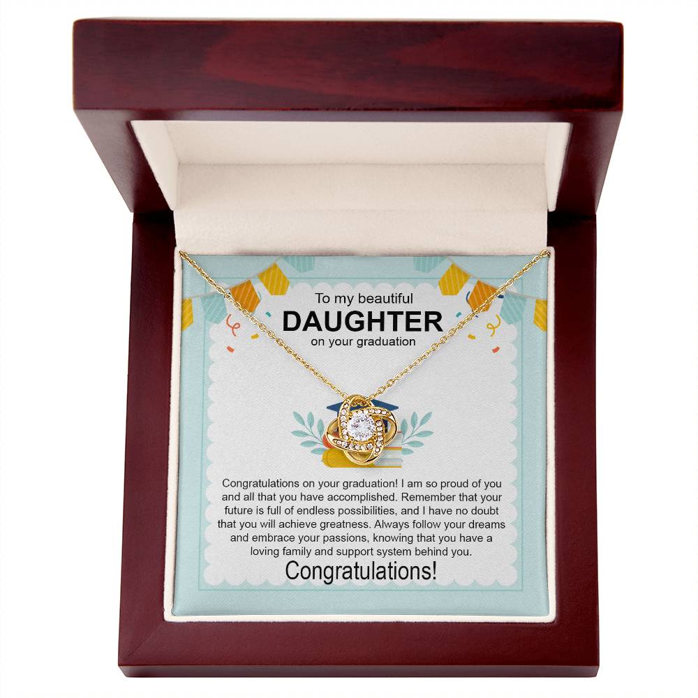 To My Beautiful Daughter Graduation Necklace
