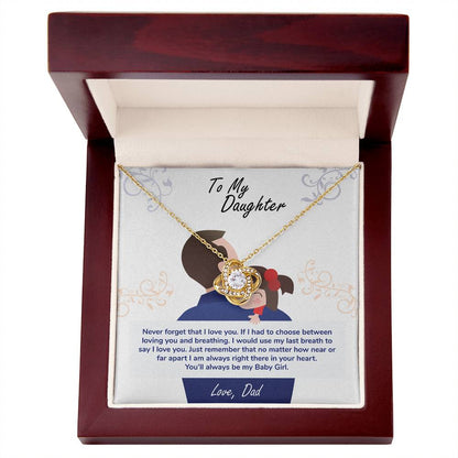 To My Daughter, You_ll Always Be My Baby Girl -Love Knot Necklace - YERTIZZ.COM