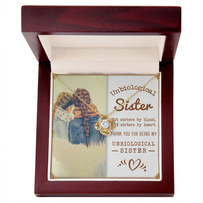 To My Unbiological Sister, Sisters By Heart -Love Knot Necklace - YERTIZZ.COM