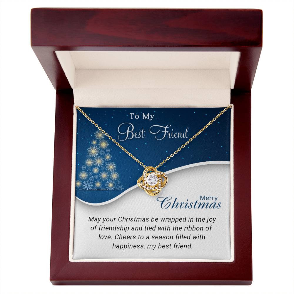 To My Best Friend - Cheers - Christmas Gift - Love Knot Necklace