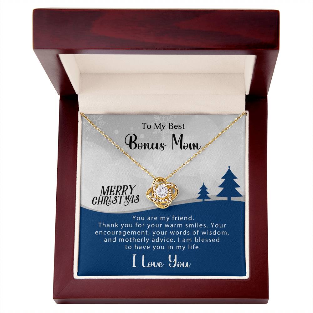 To My Bonus Mom - Christmas Gift - Love Knot Necklace