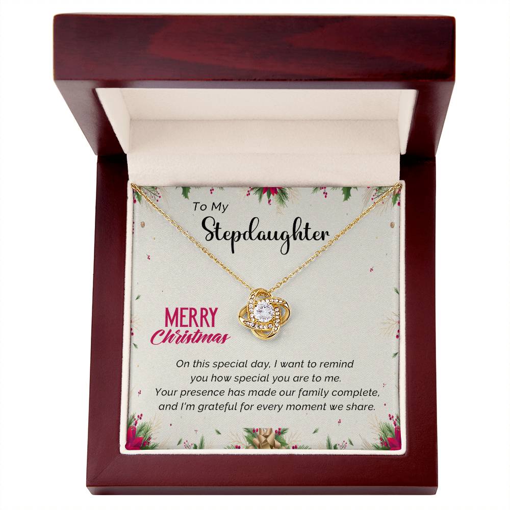 To My Stepdaughter - Grateful - Christmas Gift - Love Knot Necklace