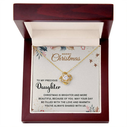 To My Precious Daughter - Wonderful - Christmas Gift - Love Knot Necklace