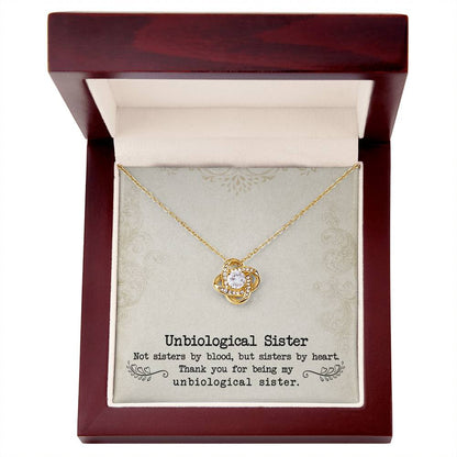 To My Unbiological Sister, Sister By Heart -Love Knot Necklace - YERTIZZ.COM