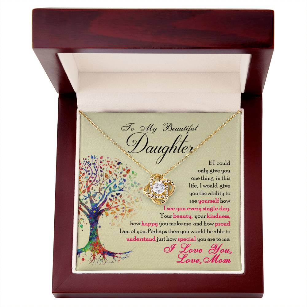 To My Beautiful Daughter, You Are Special To Me -Love Knot Necklace - YERTIZZ.COM