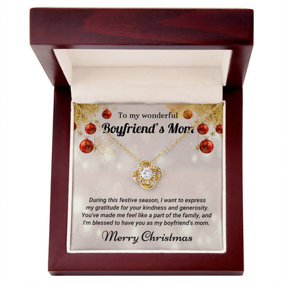 To My Wonderful Boyfriend's Mom - Part of the Family - Christmas Gift - Love Knot Necklace