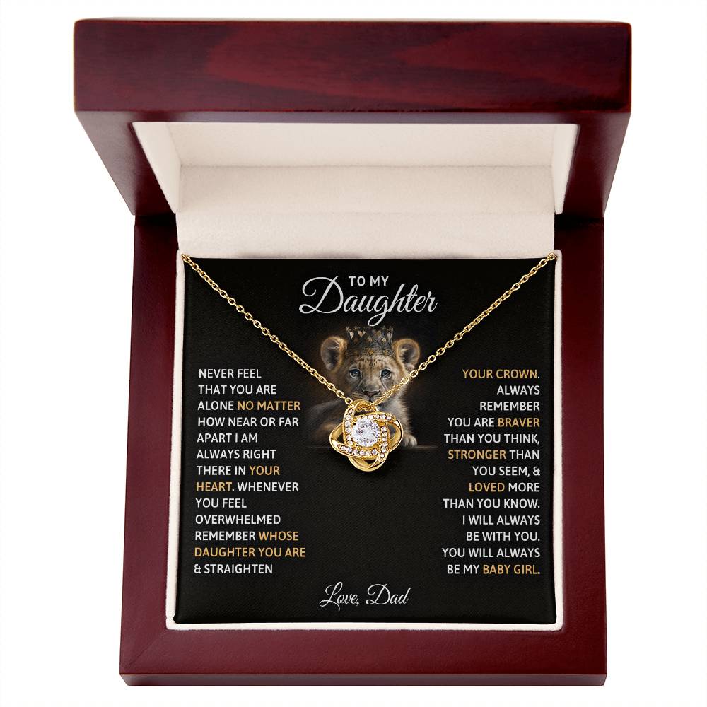 To My Daughter, You Will Always Be My Baby Girls -Love Knot Necklace - YERTIZZ.COM