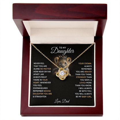 To My Daughter, You Will Always Be My Baby Girls -Love Knot Necklace - YERTIZZ.COM