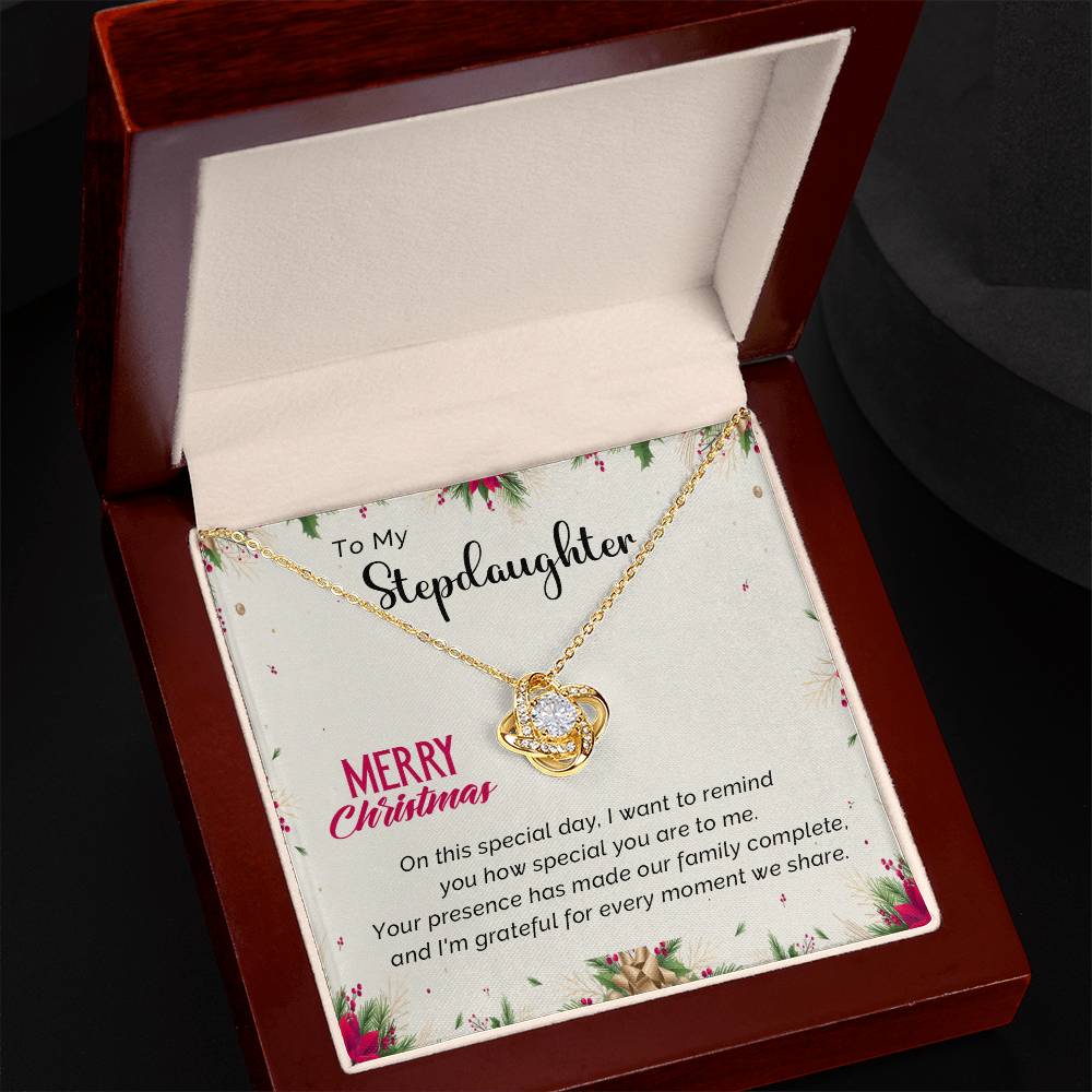 To My Stepdaughter - Grateful - Christmas Gift - Love Knot Necklace