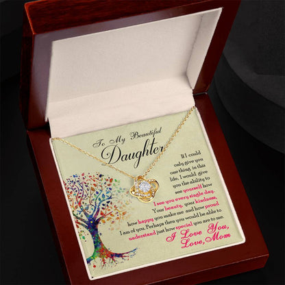 To My Beautiful Daughter, You Are Special To Me -Love Knot Necklace - YERTIZZ.COM