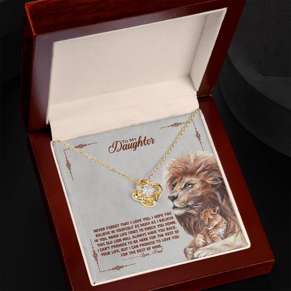 To My Beautiful Daughter, I Promise To Love You For The Rest Of My Life -Love Knot Necklace - YERTIZZ.COM