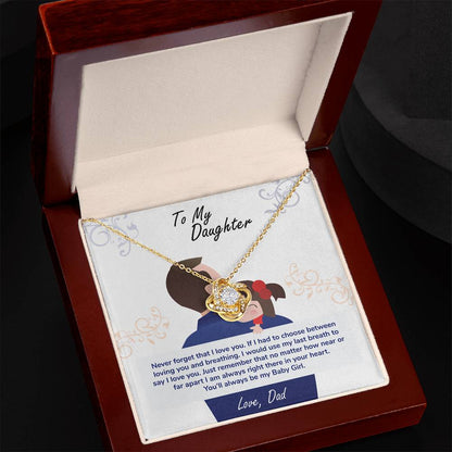 To My Daughter, You_ll Always Be My Baby Girl -Love Knot Necklace - YERTIZZ.COM