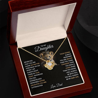 To My Daughter, You Will Always Be My Baby Girls -Love Knot Necklace - YERTIZZ.COM