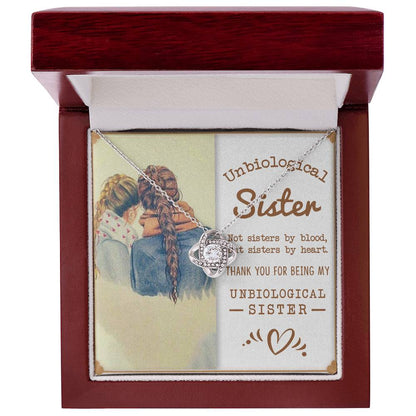 To My Unbiological Sister, Sisters By Heart -Love Knot Necklace - YERTIZZ.COM