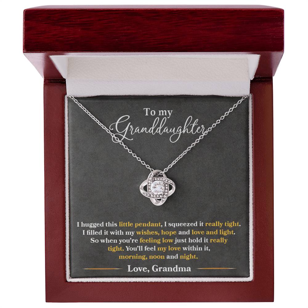 To My Granddaughter, You_ll Feel My Love Within This -Love Knot Necklace - YERTIZZ.COM