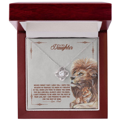 To My Beautiful Daughter, I Promise To Love You For The Rest Of My Life -Love Knot Necklace - YERTIZZ.COM