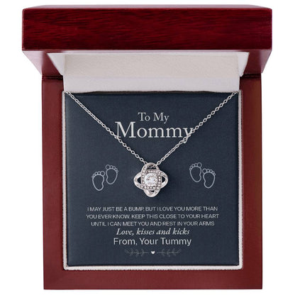 To My Mommy, Love From Your Tummy -Love Knot Necklace - YERTIZZ.COM