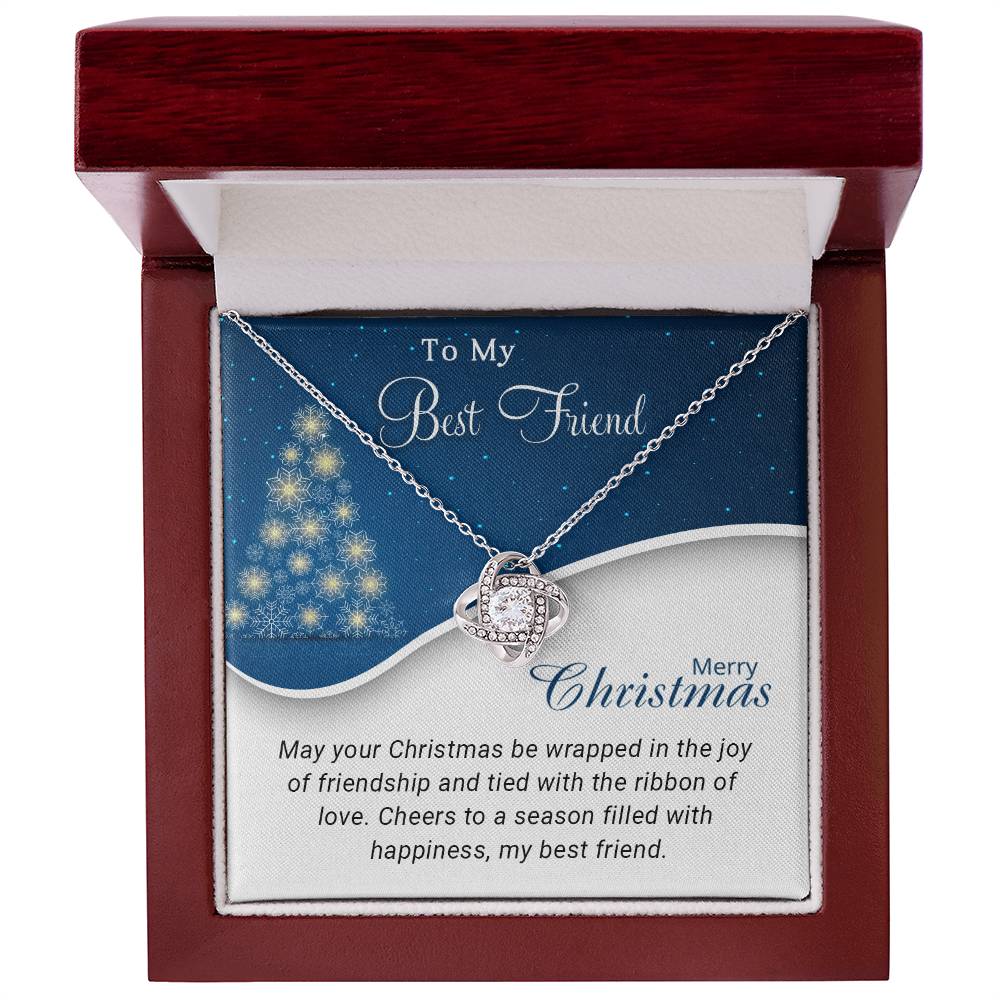 To My Best Friend - Cheers - Christmas Gift - Love Knot Necklace