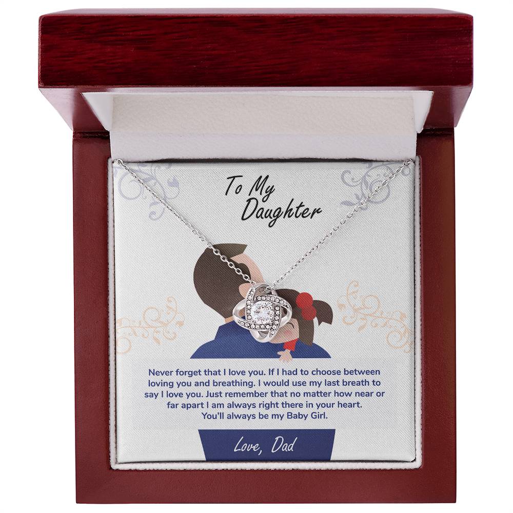 To My Daughter, You_ll Always Be My Baby Girl -Love Knot Necklace - YERTIZZ.COM