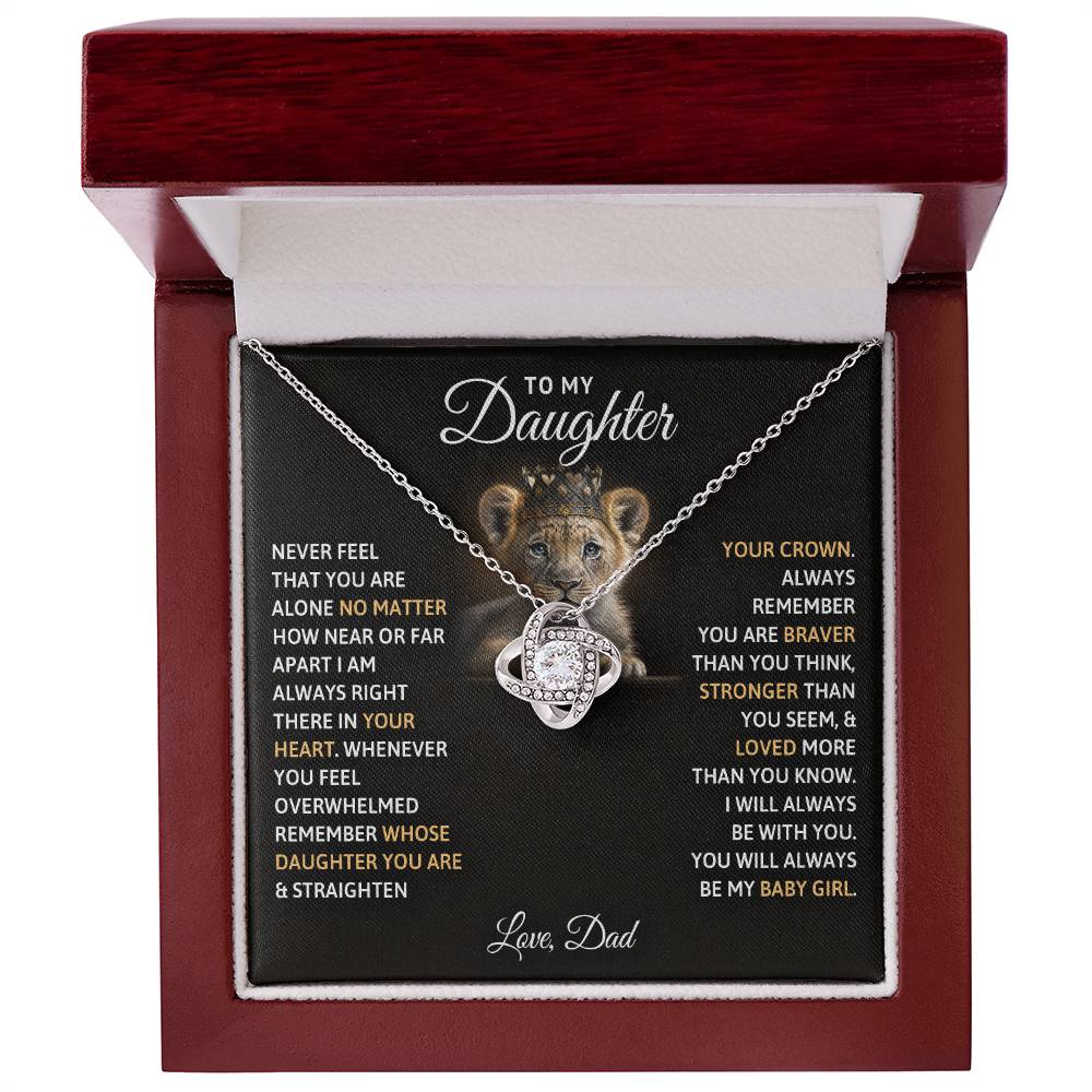 To My Daughter, You Will Always Be My Baby Girls -Love Knot Necklace - YERTIZZ.COM