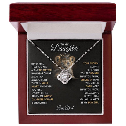 To My Daughter, You Will Always Be My Baby Girls -Love Knot Necklace - YERTIZZ.COM